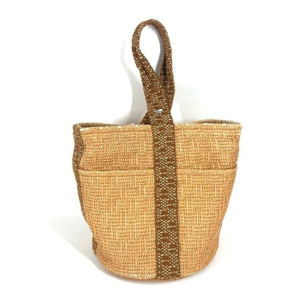 HERMES Tamur MM Bag Tote Bag Hand Bag cotton Beige - Picture 1 of 16